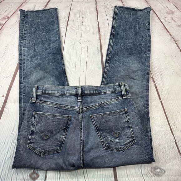 Hudson Women's Jeans Sz 28 Blue Holly MBL Distressed  Raw Hem Mid-Rise 26L - Picture 14 of 14